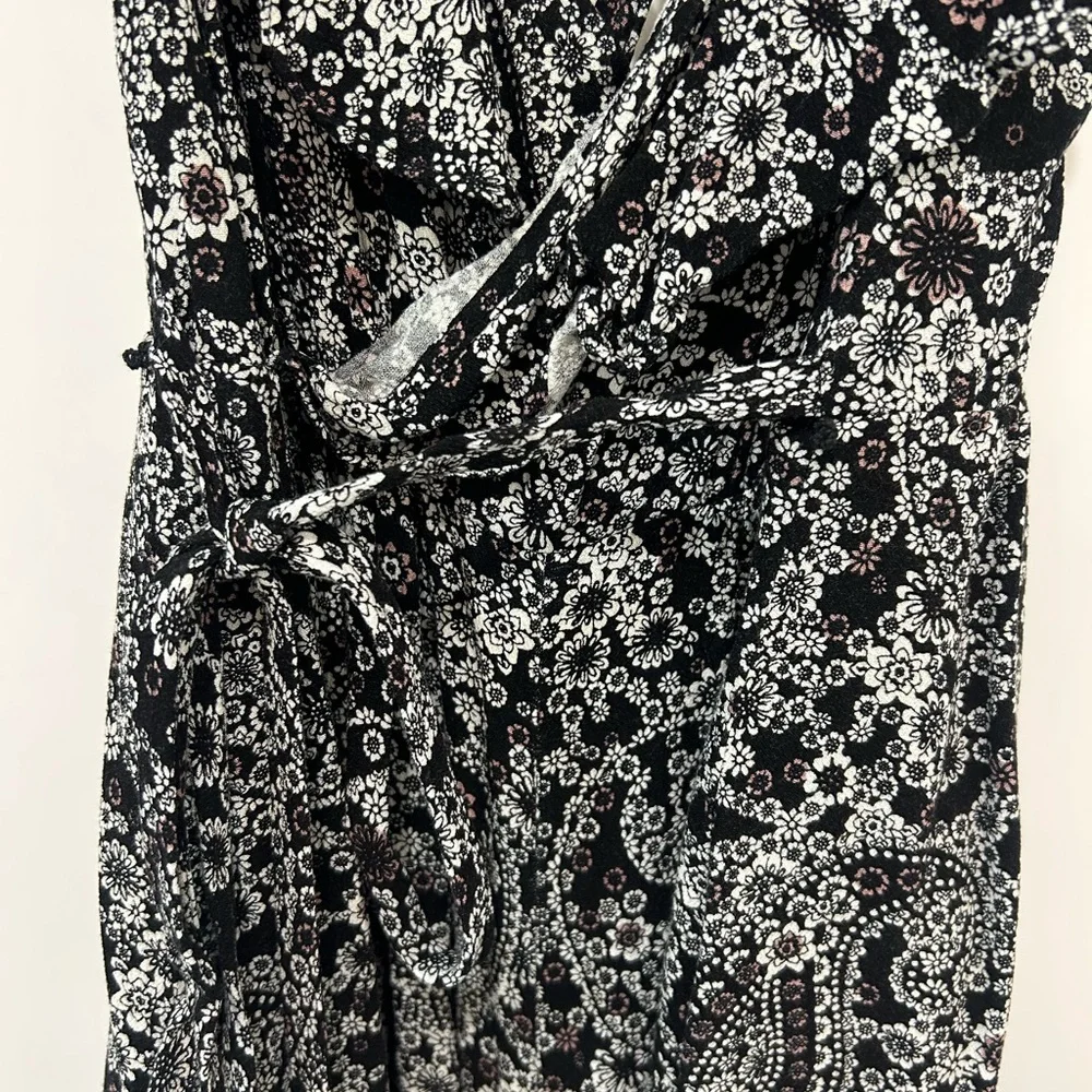 Free People Black and White Floral Romper Size 0